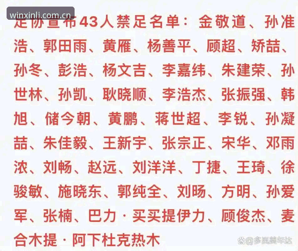 从足协第三批禁足名单看中国足球的5个深层问题——在新利体育平台上的深度解读